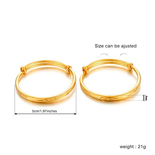 Ethlyn 2pcs/lot Baby Bracelet for infant Girls Boys 18K Gold Plated Kids Baby Expandable Adjustable Bangles &bracelets Birthday Christmas Gifts - Image 4