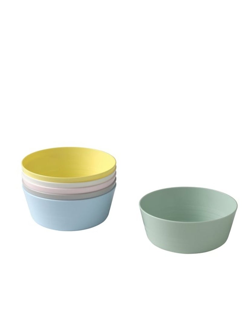 Kalas Kalas Pack of 6 Plastic Bowl Dishes Multi Coloured Pastel  - Image 1