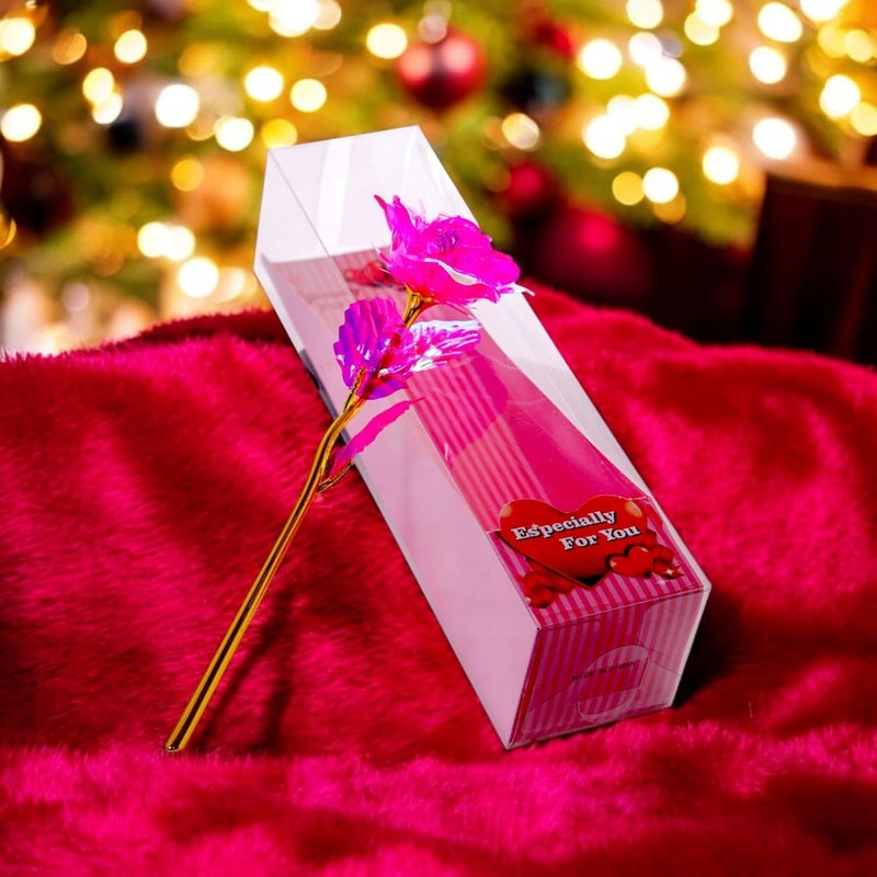 Chocozone 24K Pink Rose Valentine Gift for Girlfriend Proposal Gifts Birthday Gift Valentine Gifts for Boyfriend Wife Boys Girls - Image 1
