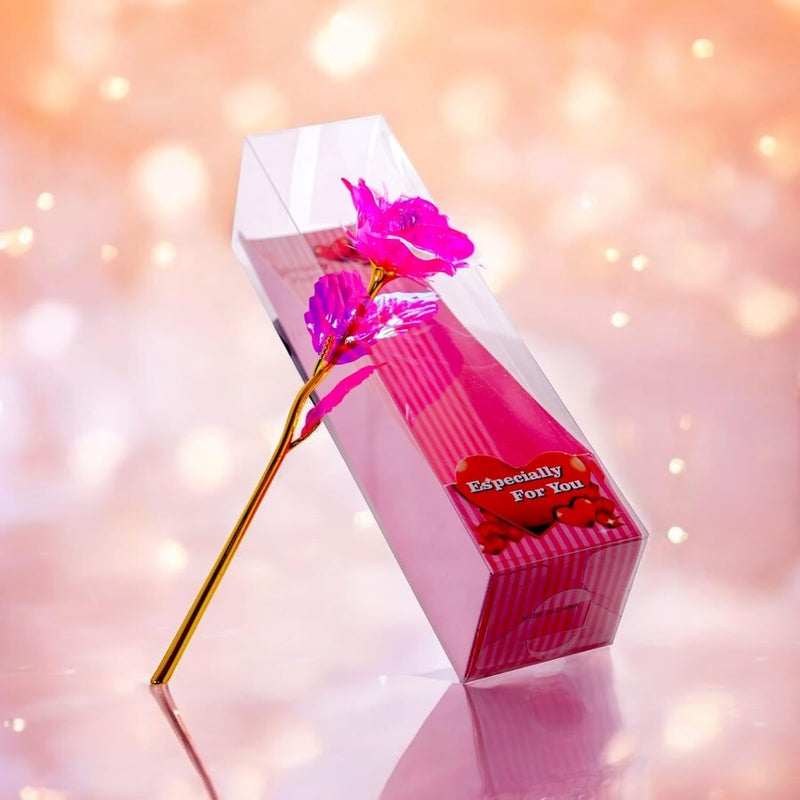 Chocozone 24K Pink Rose Valentine Gift for Girlfriend Proposal Gifts Birthday Gift Valentine Gifts for Boyfriend Wife Boys Girls - Image 3