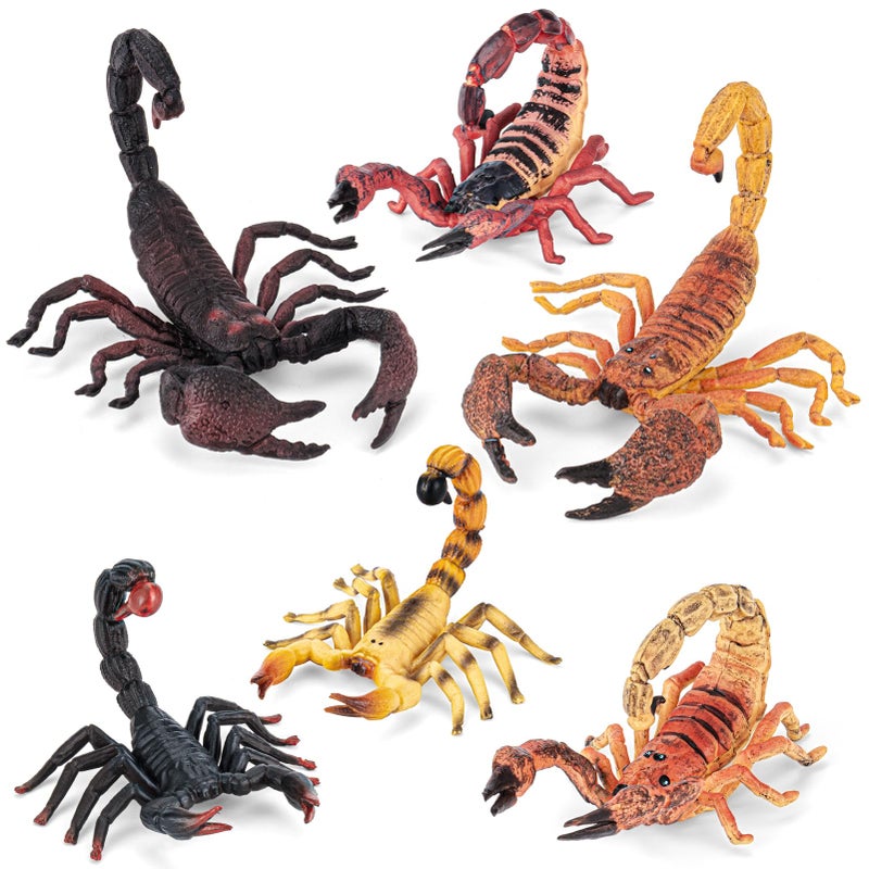 THINKBAY 6PCS Scorpion Figurines Animal Toys Prank Toys for Kids Safari Animal Toy for Toddlers Educational Preschool Toy Birthday Gift for Boys Girls and Kids - Image 3