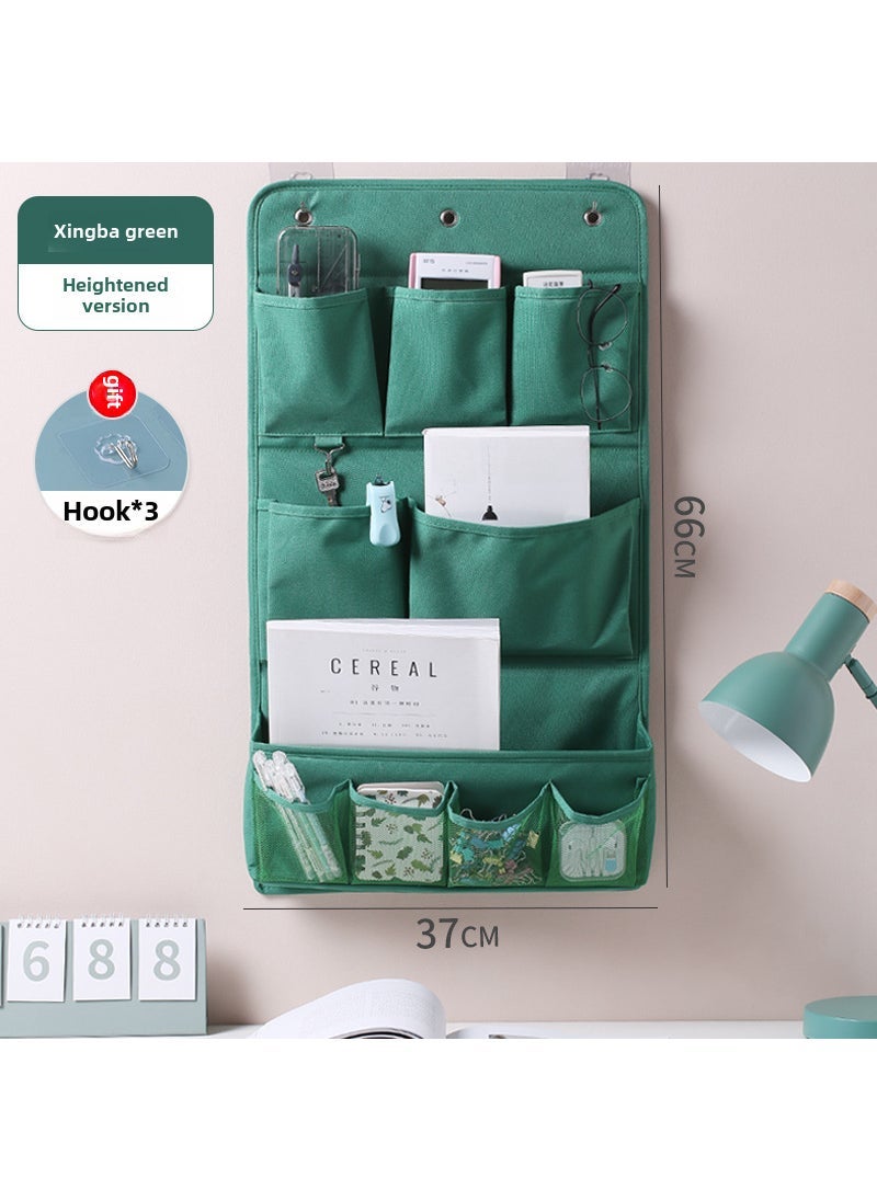 1 x 5 pcs Fabric Wall Organizer Storage Bag Three-layer star Green 