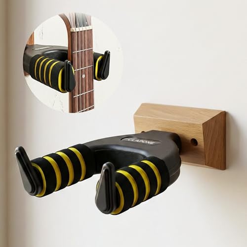 CLAPONE Guitar Wall Mount Secure & Stylish Display Solution for Your Instrument Wall Mount Hanger Auto Lock and Adjustable Hook Holder for Acoustic and Ukulele(Guitar Hanger) - Image 1
