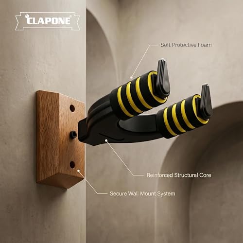CLAPONE Guitar Wall Mount Secure & Stylish Display Solution for Your Instrument Wall Mount Hanger Auto Lock and Adjustable Hook Holder for Acoustic and Ukulele(Guitar Hanger) - Image 5