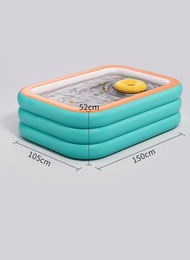 150X105X52CM Inflatable Swimming Pool for Kids，Kids Inflatable Pool & Ocean Ball Pit Play Pool for Toddlers, Water & Ball Fun，Portable Toddler Play Center  - Image 2