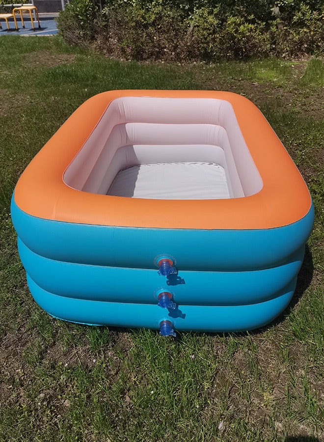 150X105X52CM Inflatable Swimming Pool for Kids，Kids Inflatable Pool & Ocean Ball Pit Play Pool for Toddlers, Water & Ball Fun，Portable Toddler Play Center  - Image 3