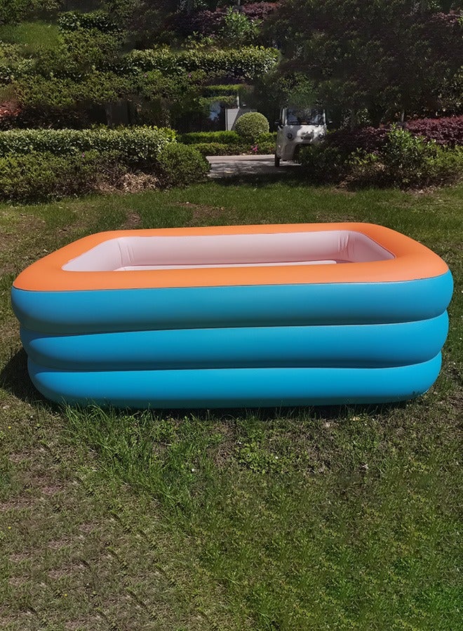 150X105X52CM Inflatable Swimming Pool for Kids，Kids Inflatable Pool & Ocean Ball Pit Play Pool for Toddlers, Water & Ball Fun，Portable Toddler Play Center  - Image 4