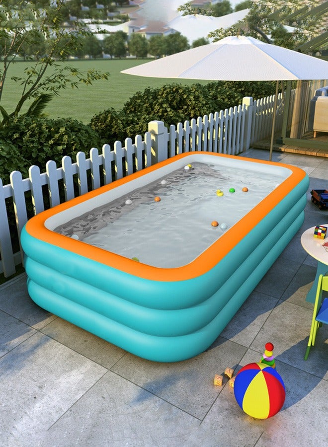 150X105X52CM Inflatable Swimming Pool for Kids，Kids Inflatable Pool & Ocean Ball Pit Play Pool for Toddlers, Water & Ball Fun，Portable Toddler Play Center  - Image 1