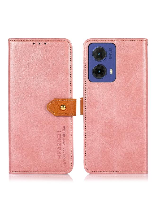 اس-توب جراب لهاتف موتورولا موتو جي 85 من خزنة، جراب هاتف قابل للطي من جلد البقر ثنائي اللون - Image 1