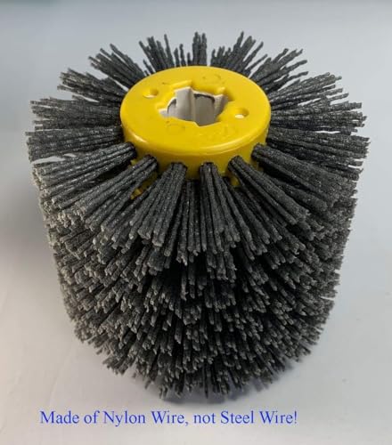 SIGNI Professional Abrasive Nylon Drawing Wheel Drum Burnishing Brush – Ideal for Wooden Polishing | Durable 60 Grit Black | 1 Pack - Image 4