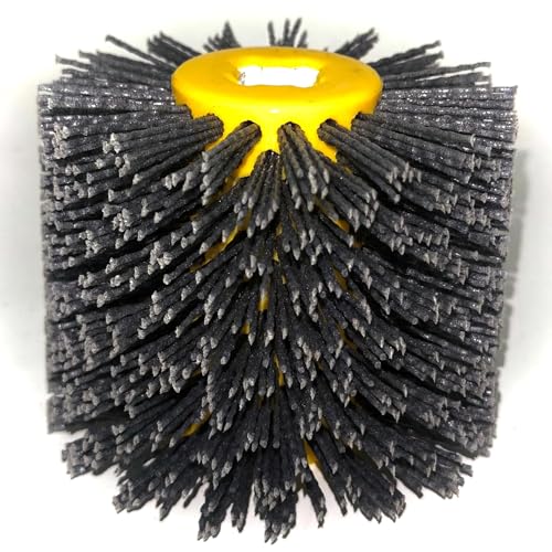 SIGNI Professional Abrasive Nylon Drawing Wheel Drum Burnishing Brush – Ideal for Wooden Polishing | Durable 60 Grit Black | 1 Pack - Image 3