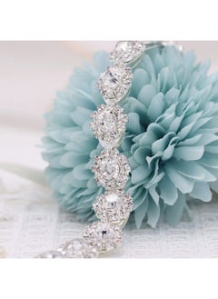Oriamour Crystal Wedding Headband Bridal Headpiece Rhinestone Bridal Hair Accessories For Brides Flower Girl Bridesmaids Silver  - Image 4