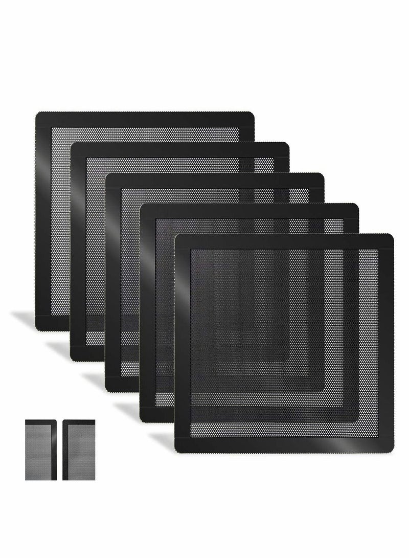 Excefore Computer Cooler Fan Dust Filter, Dustproof PVC Cover Mesh Magnetic Frame, Mesh Cover Black Radiator Filter 5-pack (120 * 120mm)  - Image 1