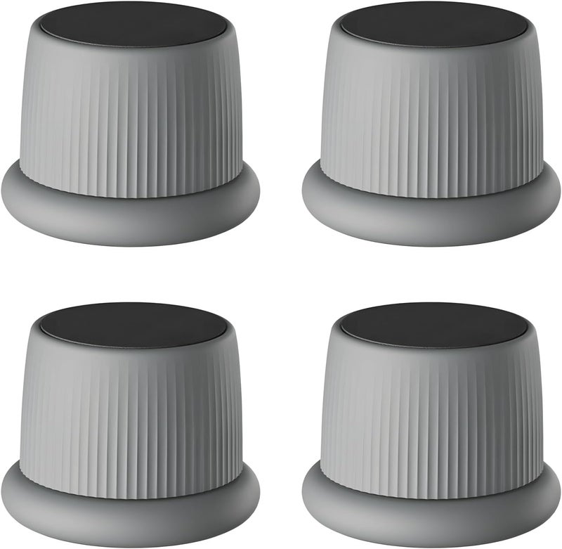 4 Pcs Furniture Risers, Gray, with Non-Slip Base, Adjustable Height Appliances Extenders, Heavy-Duty Abs Material, 2.2 X 1.6 X 1.6 to 2.5 in, for Beds Sofas Wardrobes Desks Washing Machine - Image 1