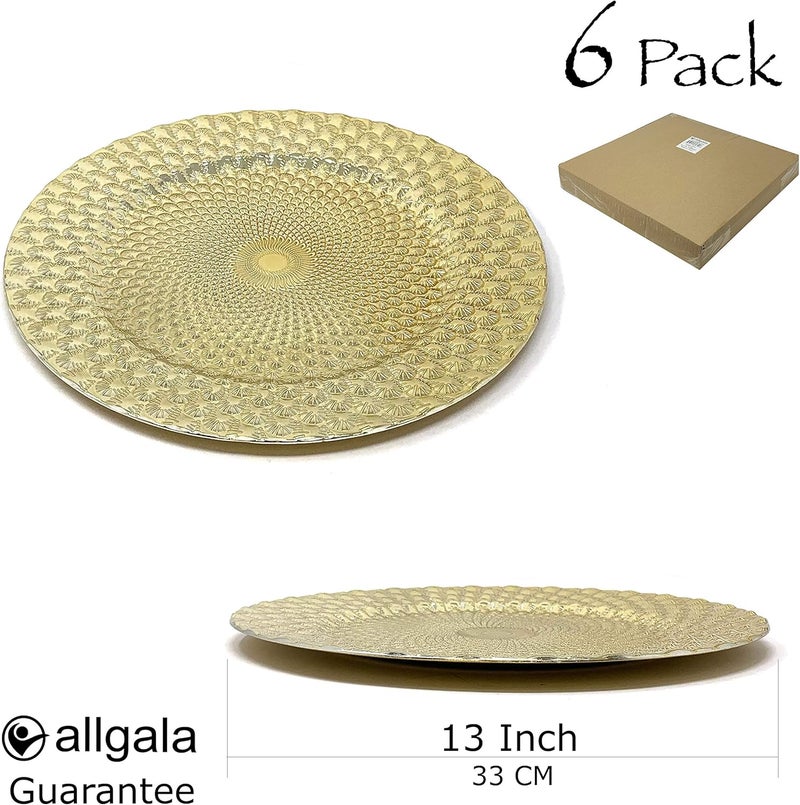 allgala أطباق شحن دائرية ثقيلة الجودة 13 بوصة 6 عبوات - بيكوك جولد HD80361 - Image 2