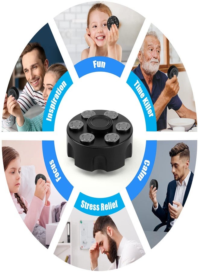 Dilabnba Fidget Spinner Toy for Adults Kids, Cool Black Alloy Hand Finger Spinner, Stress Relief Anti Anxiety Fidget Cube Fidget Toy, Sensory Spinning Desk Toys Gifts Party Favors - Image 5