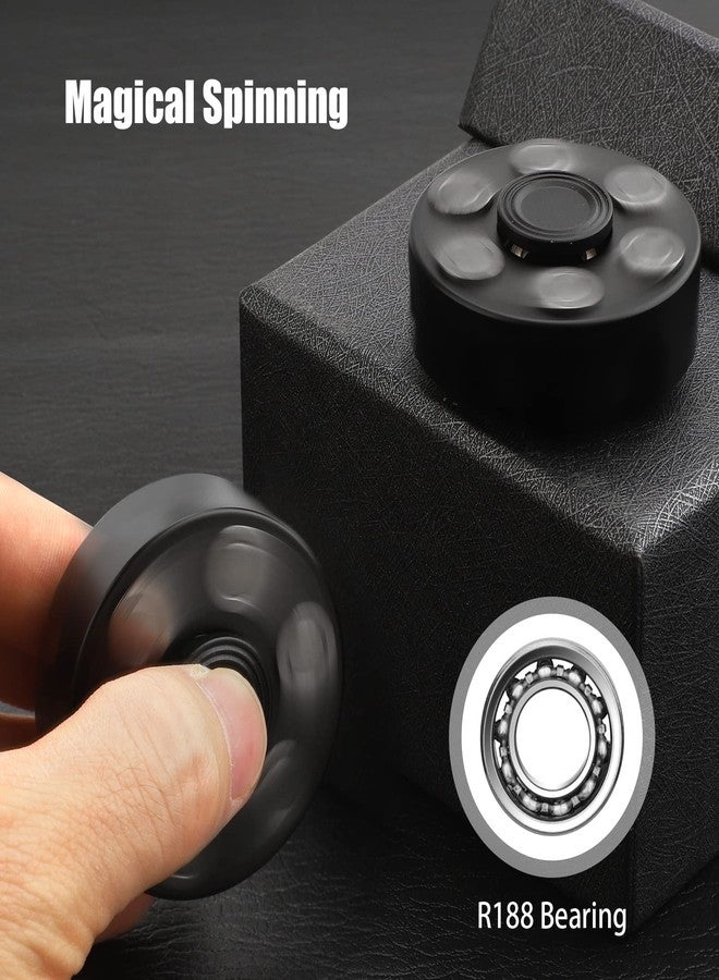 Dilabnba Fidget Spinner Toy for Adults Kids, Cool Black Alloy Hand Finger Spinner, Stress Relief Anti Anxiety Fidget Cube Fidget Toy, Sensory Spinning Desk Toys Gifts Party Favors - Image 4