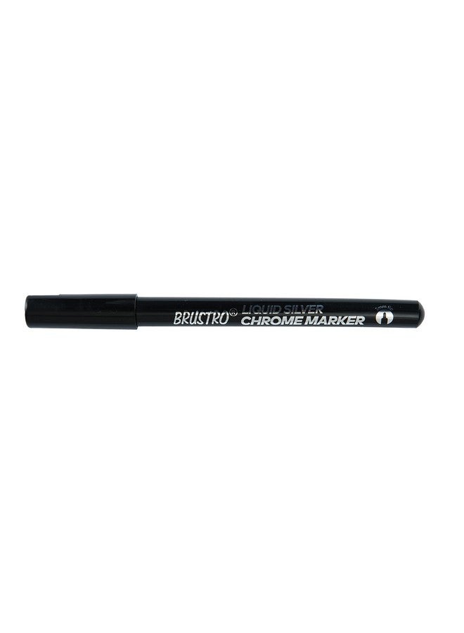 BRUSTRO Liquid Silver Chrome Permanent Marker 1mm. (Used for DIY craft, Resin art décor, highlights, projects and presentations) - Image 1