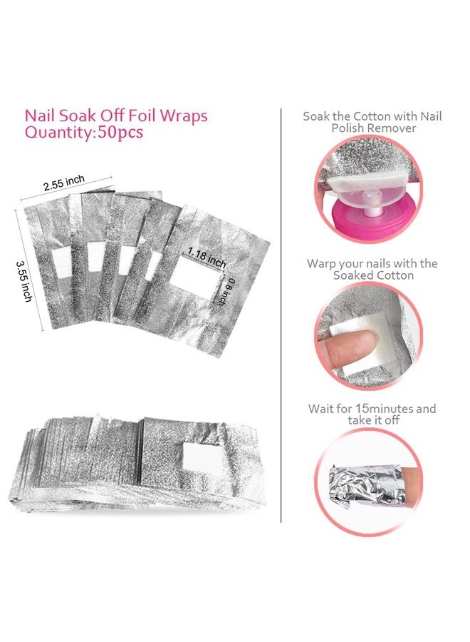 ROFROX Gel Nail Polish Remover Tools Kit Acetone Acrylic Nails Tool Sets, With Nail Clips, Wipes, Cutter, Pump, Nail Buffer Shiner Files, Brush - Image 1