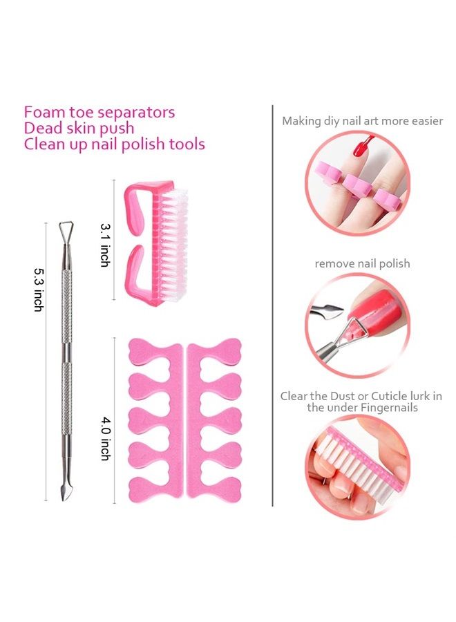 ROFROX Gel Nail Polish Remover Tools Kit Acetone Acrylic Nails Tool Sets, With Nail Clips, Wipes, Cutter, Pump, Nail Buffer Shiner Files, Brush - Image 2