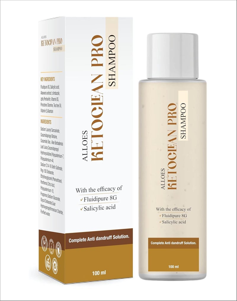 ALLOES PHARMACEUTICALS ALLOES PHARMACEUTICALS Ketoclean Pro Anti Dandruff Shampoo For ItchingDeep Nourishment of Scalp Made with Benefits of Fluidipure and Salicylic Acid 1 Reduces Breakage Frizziness 100ml  - Image 1
