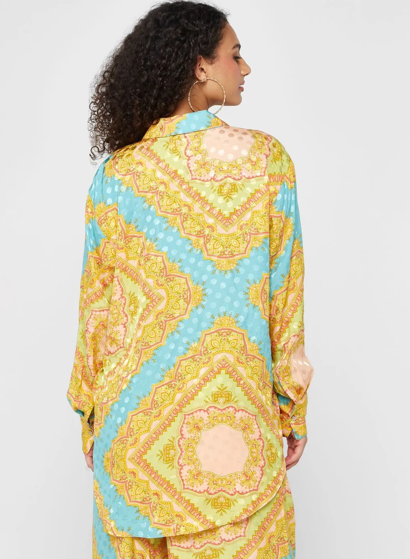 RIVER ISLAND Printed Longline Shirt