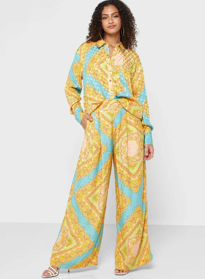 RIVER ISLAND Printed Longline Shirt