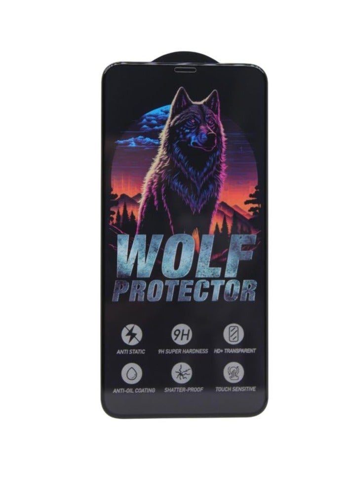 CFS C.F.S Wolf Protector Design Tempered Glass Screen Protector for Apple iPhone 11 Pro Max/Apple iPhone XS Max - Clear & Black - Image 1