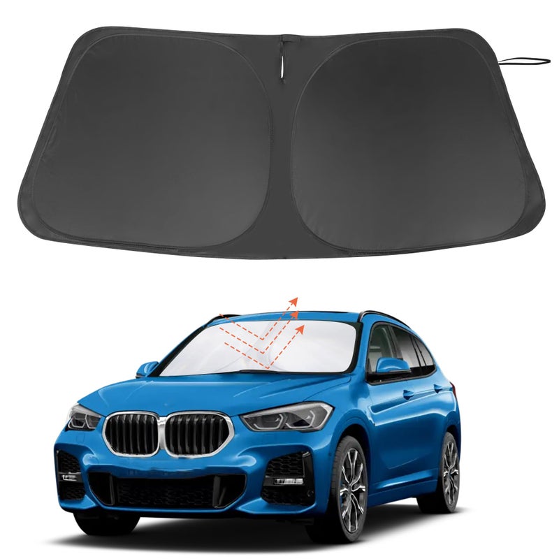 Windshield Sun Shade Custom Fit for 2024 Mazda CX90 CX90 Accessories Foldable Sunshade Sun Blocker Protect Car from Sun Rays Heat Damage Keep Car Cooler
