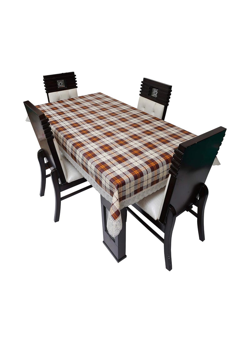 Lithara Lithara PVC Waterproof Dining Table Cover for 6 8 Seater Printed Design Rectangular Protector Size 60 x 108 Inches Multicolor  - Image 5