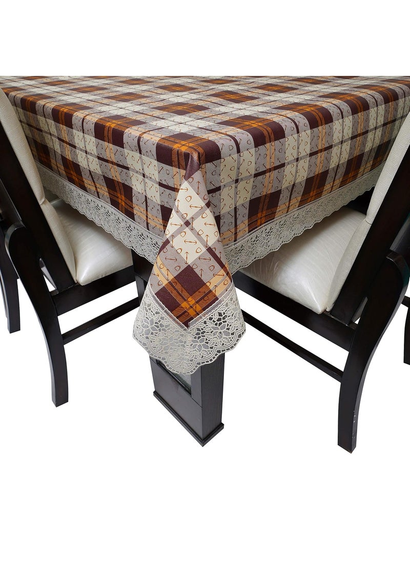 Lithara Lithara PVC Waterproof Dining Table Cover for 6 8 Seater Printed Design Rectangular Protector Size 60 x 108 Inches Multicolor  - Image 4