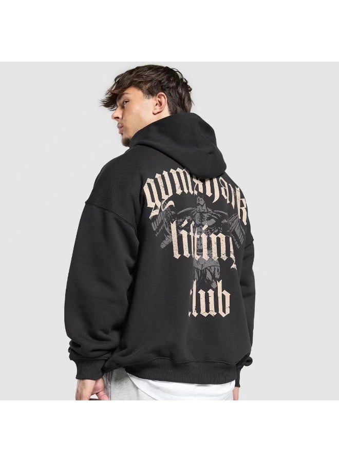 جيمشارك سترة رياضية واسعة بأكمام طويلة وقبعة للرجال والنساء بتصميم سمكة القرش - Image 4