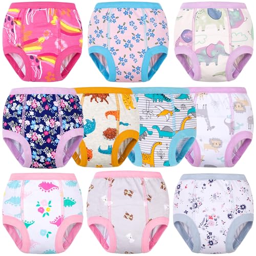 BIG ELEPHANT 10-Packs Training Underwear Absorbent Toddler Potty Trained Pants for Boys and Girls, 7-8Y - Image 1