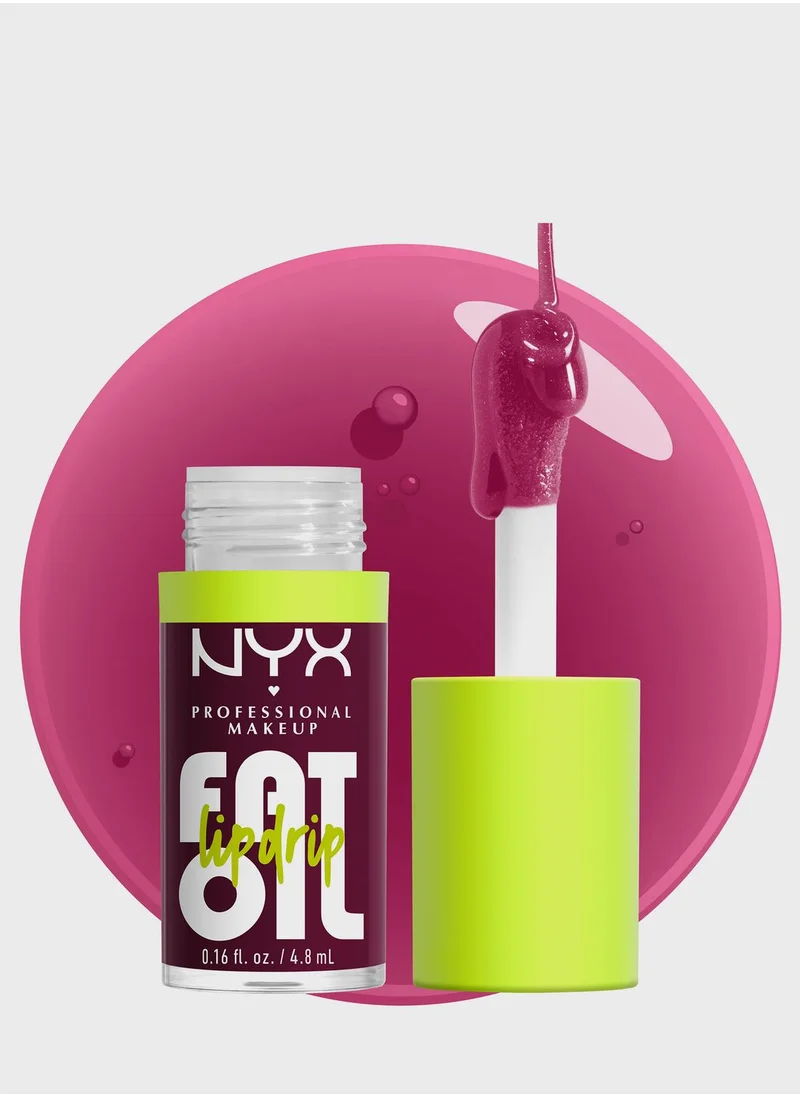 NYX PROFESSIONAL MAKEUP Fat Oil Lip Drip, Moisturizing, Shiny, Vegan Tinted Lip Gloss - 04 That's Chic