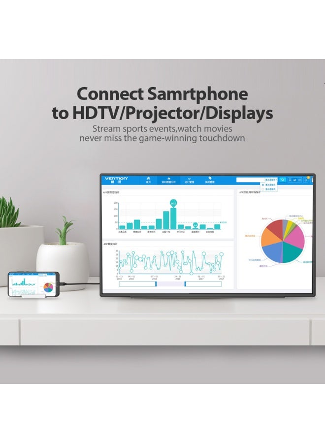 VENTION Type-C to HDMI Cable Black Model - Image 2