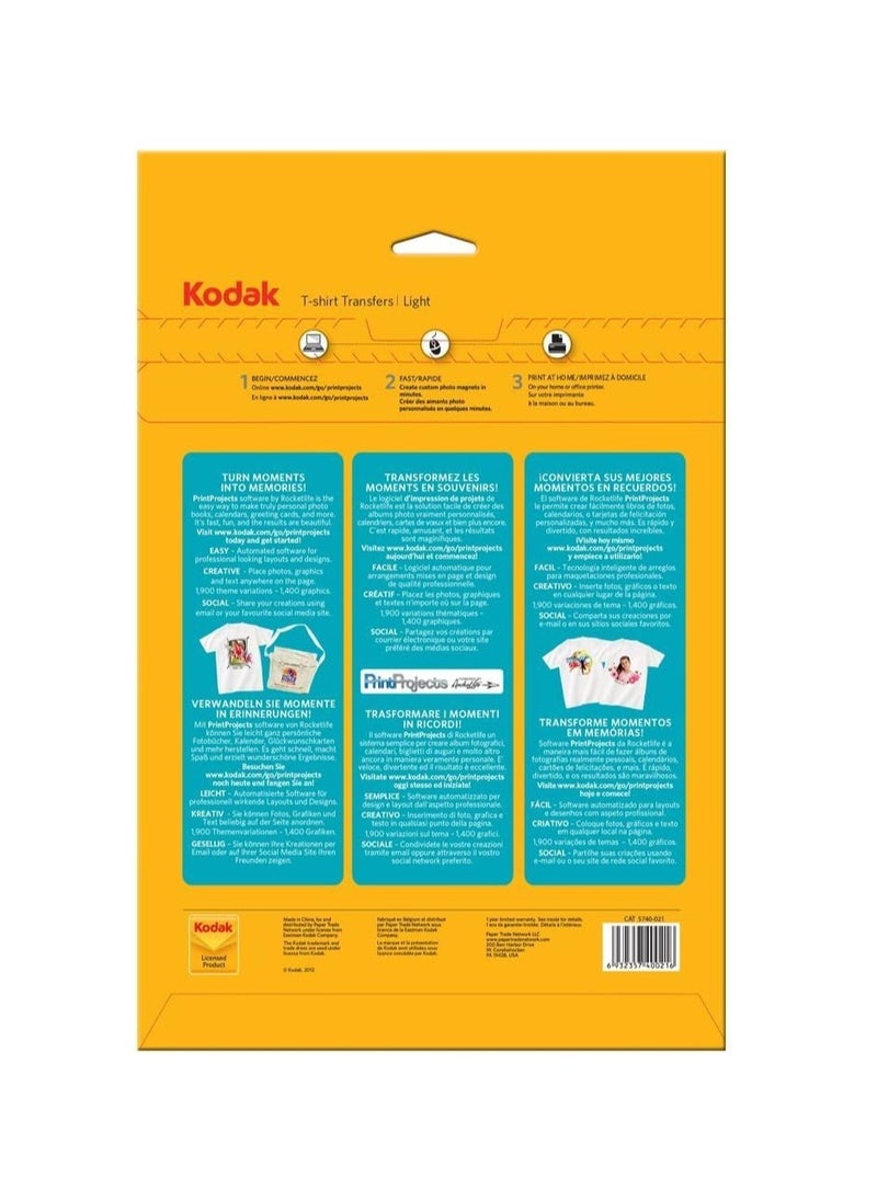 Kodak Kodak A4 Light T-Shirt Transfer Paper (Sheet Of 5)  - Image 2