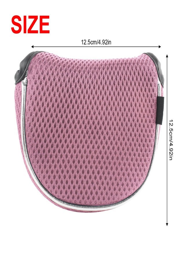 Andux Mesh Heel-Shafted Mallet Putter Cover Golf Putter Head Covers Pink, Square MT/TG14 - Image 2