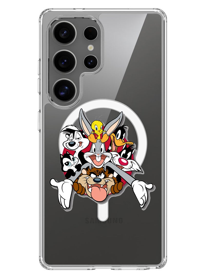Theodor Magnetic Case for Samsung Galaxy S25 Ultra 6.9-inch Compatible with MagSafe Wireless Charging, Shockproof Phone Bumper Cover Looney Tunes - Image 1
