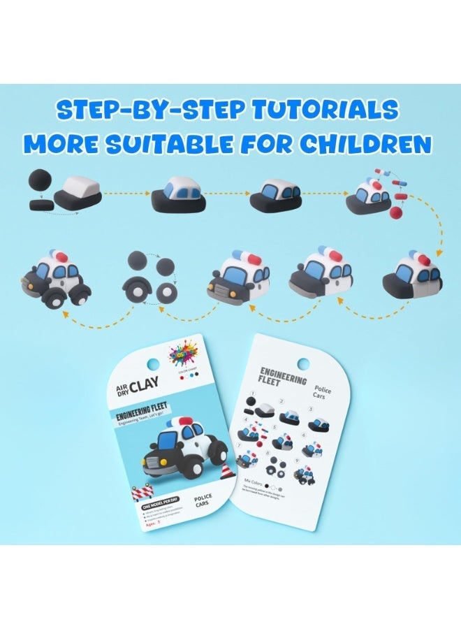 Twisoo Air Dry Clay for Kids –6 Vehicle & Dinosaur Themed Modeling Clay Kit | Model Magic Clay Set with Sculpting Tools & Step-by-Step Tutorials | Creative DIY Educational Toy for Boys & Girls - Image 2
