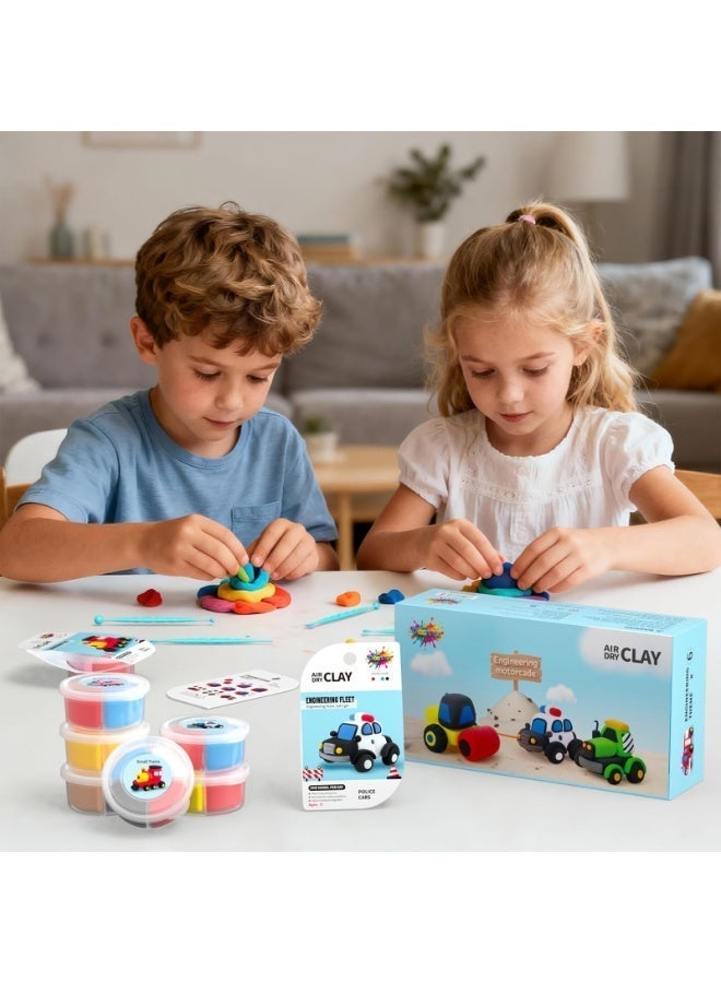Twisoo Air Dry Clay for Kids –6 Vehicle & Dinosaur Themed Modeling Clay Kit | Model Magic Clay Set with Sculpting Tools & Step-by-Step Tutorials | Creative DIY Educational Toy for Boys & Girls - Image 4