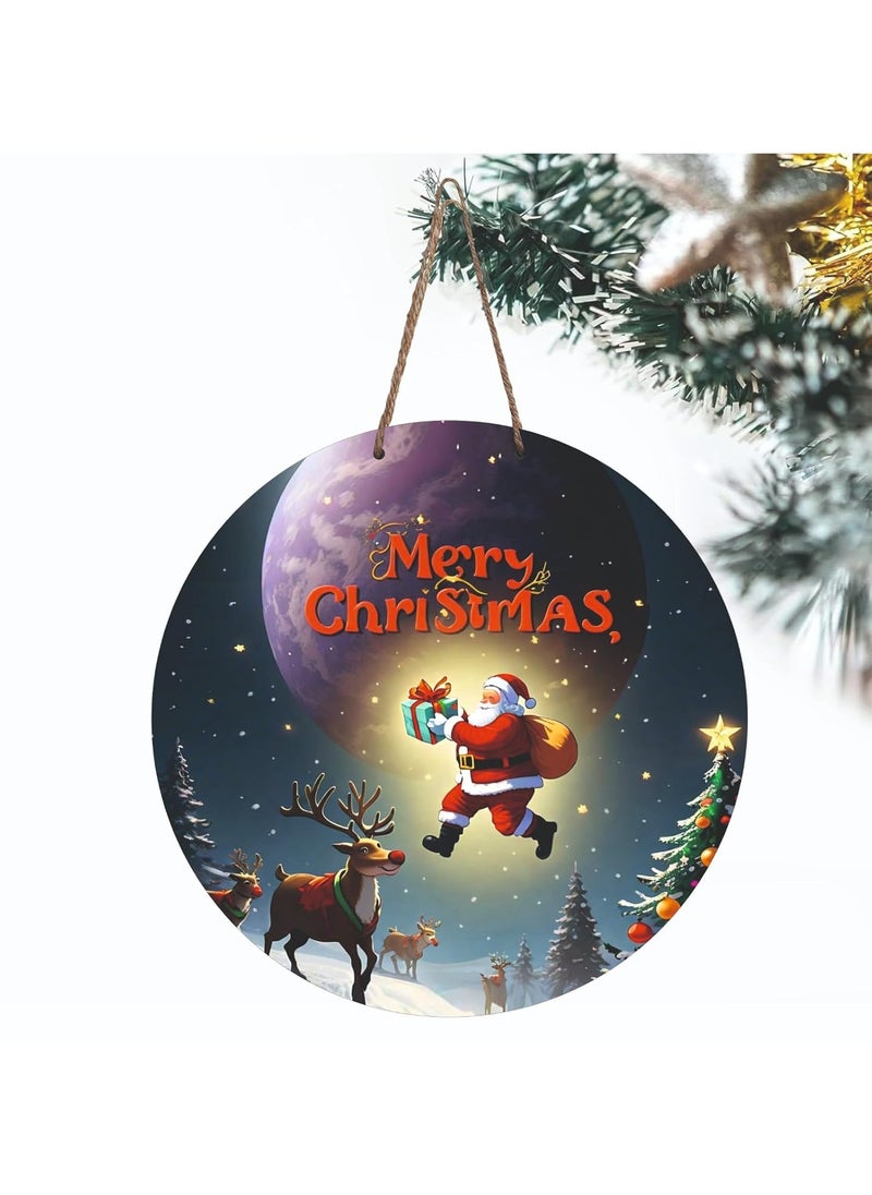 Webelkart Webelkart Premium Merry Christmas Door Hanging for Christmas Decorations,Wall Hanging for Home - Santa with Gifts Christmas Items (4)  - Image 1