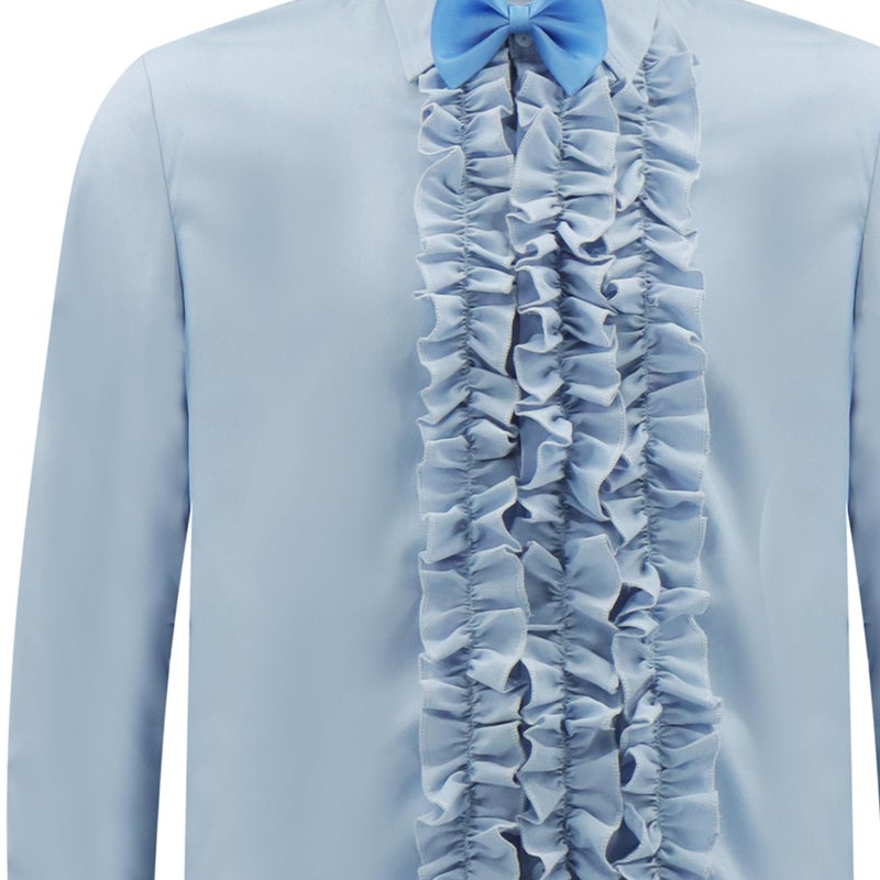 JQAKFIY Harry and Lloyd Dumb Ruffled Tuxedo Shirts Dumber 90s Prom Retro Shirts with BowTie Halloween Cosplay for Men M - Image 5