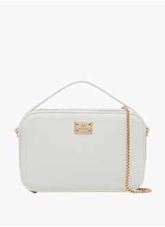 Flora Bella By Shoexpress Textured Crossbody Bag with Chain Strap and Zip Closure  - Image 1