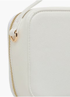 Flora Bella By Shoexpress Textured Crossbody Bag with Chain Strap and Zip Closure  - Image 5