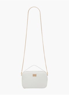 Flora Bella By Shoexpress Textured Crossbody Bag with Chain Strap and Zip Closure  - Image 2