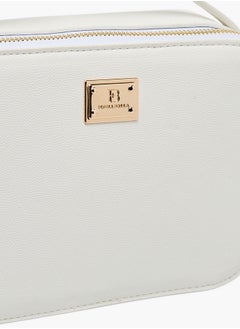 Flora Bella By Shoexpress Textured Crossbody Bag with Chain Strap and Zip Closure  - Image 4
