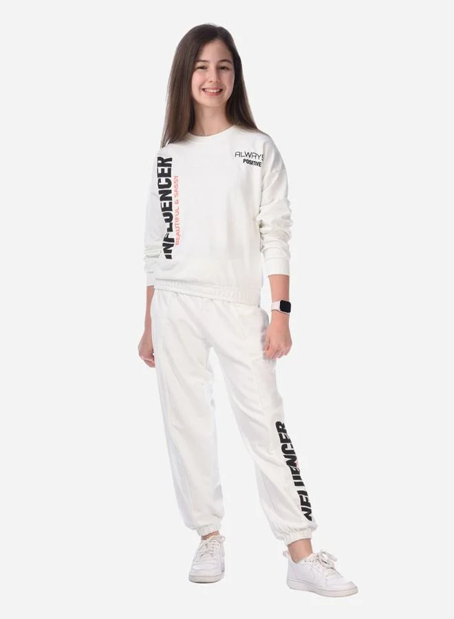 victor and jane Slogan Print Regular Sweatshirt & Joggers Set by Styli
