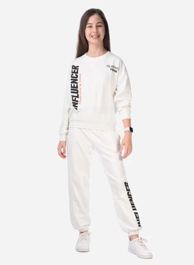 victor and jane Slogan Print Regular Sweatshirt & Joggers Set by Styli