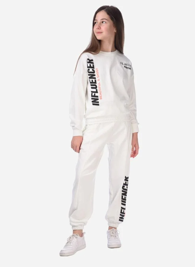 victor and jane Slogan Print Regular Sweatshirt & Joggers Set by Styli