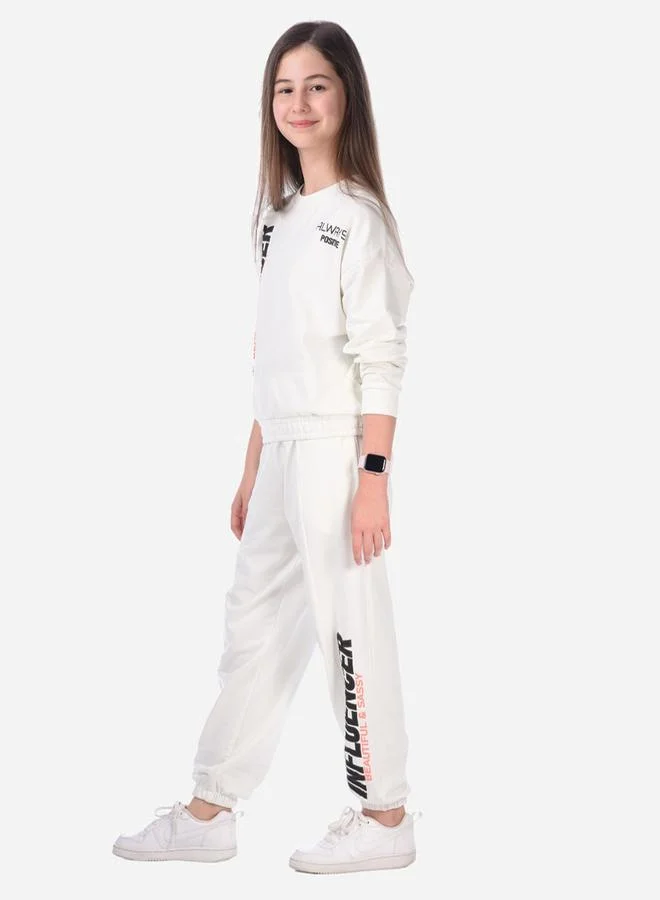 victor and jane Slogan Print Regular Sweatshirt & Joggers Set by Styli